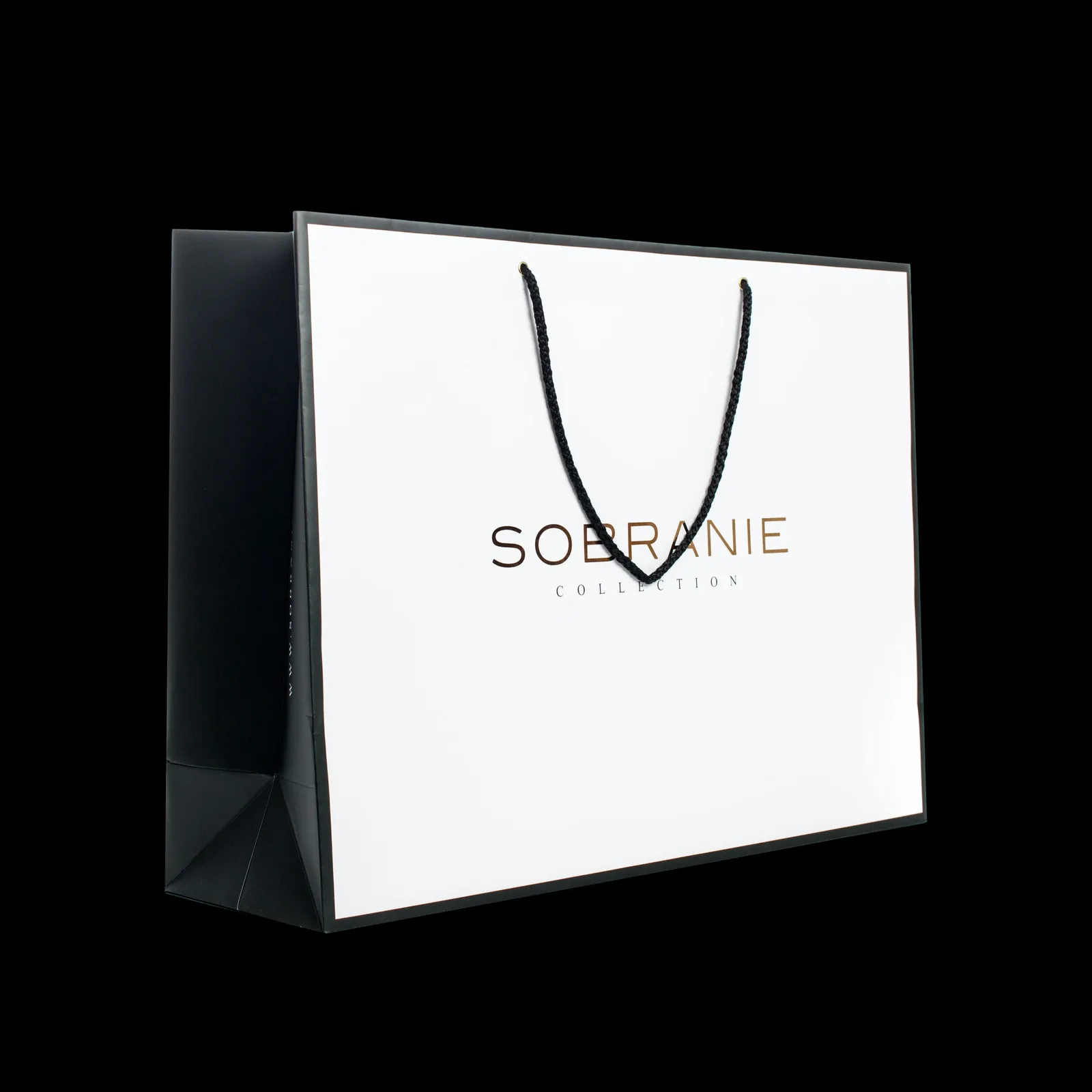 SOBRANIE — пакет белый минимализм, тиснение фольгой
